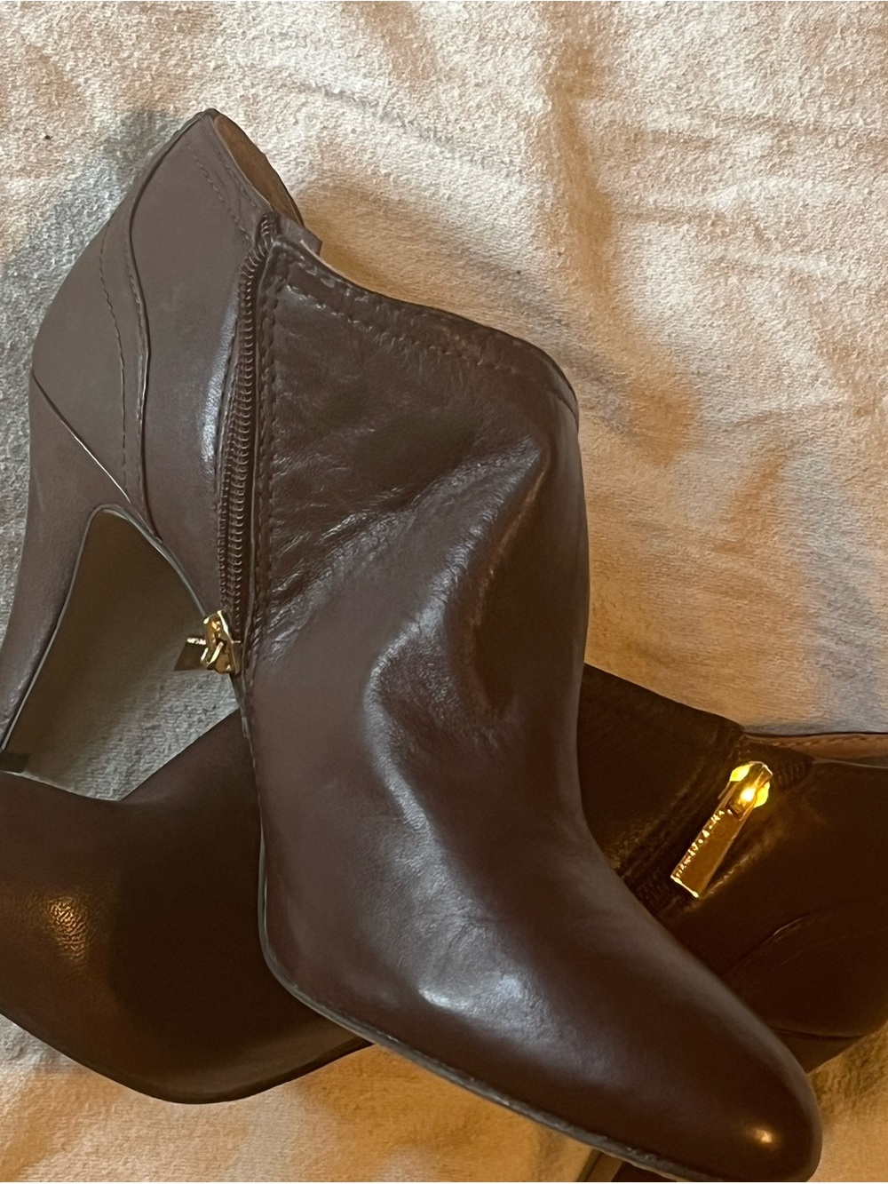 Vince Camuto Brown Leather Ankle Boots